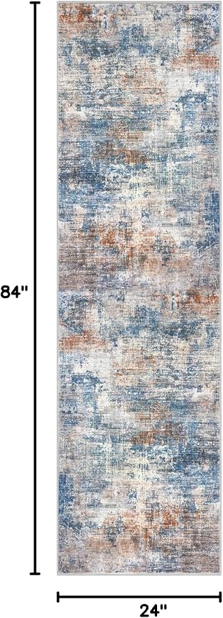 IOHOUZE Abstract Runner Rug 2x7 Ft Washable Runners - Image 2