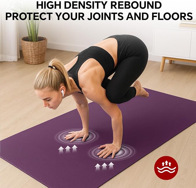 Stepwaver Extra Large Yoga Mat 6'x4', Ultra Durable, Wide Workout Mat, Wide - Image 3