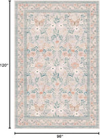 Rugxara 8x10 Pink Rugs for Bedroom Girls, Floral Washable Rug, Boho Area Rug - Image 2