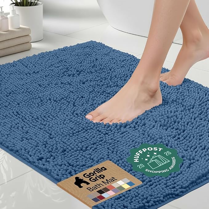 GORILLA GRIP Bath Rug Mat 44x26, Thick Soft Absorbent Chenille, Quick Dry by Unknown