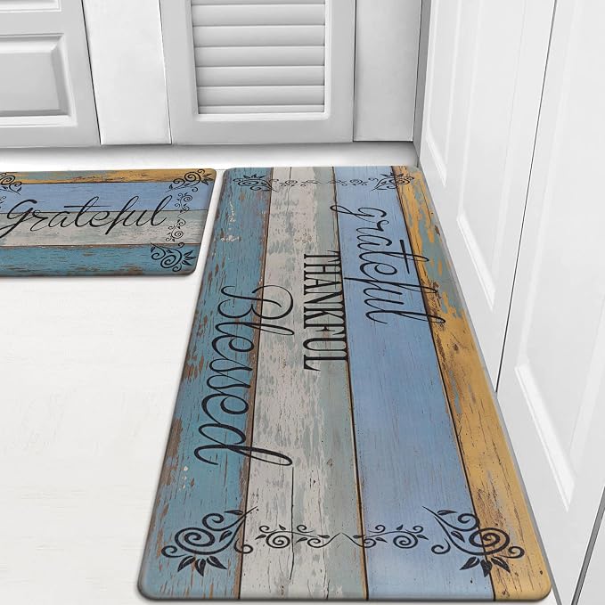 HEBE Anti Fatigue Kitchen Rugs Set of 2, Non Slip Cushioned Kitchen Mats by HEBE