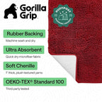 GORILLA GRIP Bath Rug Mat 30x20, Thick Soft Absorbent Chenille, Quick Dry - Image 2