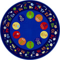 Classroom Round Rug, 6×6Ft ABC Rugs by Bodoniy