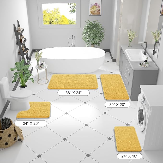 OLANLY Bathroom Rugs 30x20, Extra Soft Absorbent Chenille Bath Rugs, Rubber - Image 8