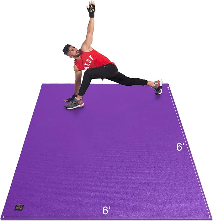 GXMMAT Large Exercise Mat 6'x4'/6'x5'/6'x6', Thick Workout Mats by GXMMAT