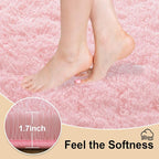 Mugorn Pink Fluffy Soft Rugs for Girls Bedroom, 5x7 Ft Large Shaggy Area Rugs - Image 2