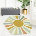 STARUIA Boho Washable Rug for Kids Play Room, Ultra Soft Non-Slip Sunshine - Image 5