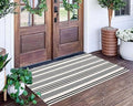 Black and White Striped Outdoor Rug 24'' x 51''Farmhouse Front Porch Rug by BUAGETUP
