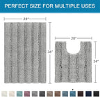 H.VERSAILTEX Bathroom Rugs Bath Rug Set 2 Piece Bathroom Contour Rug Toilet Mat - Image 2
