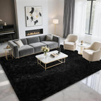 BENRON Fluffy Rugs for Living Room 6x9 Black, Washable Large Area Rugs for by BENRON