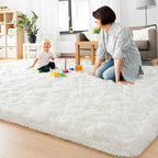 BENRON Soft Fluffy Rugs for Living Room 9 x 12 Cream White, Extra Large Area - Image 4