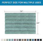 H.VERSAILTEX Bath Mats for Bathroom Non Slip Extra Thick Chenille Striped Bath - Image 2