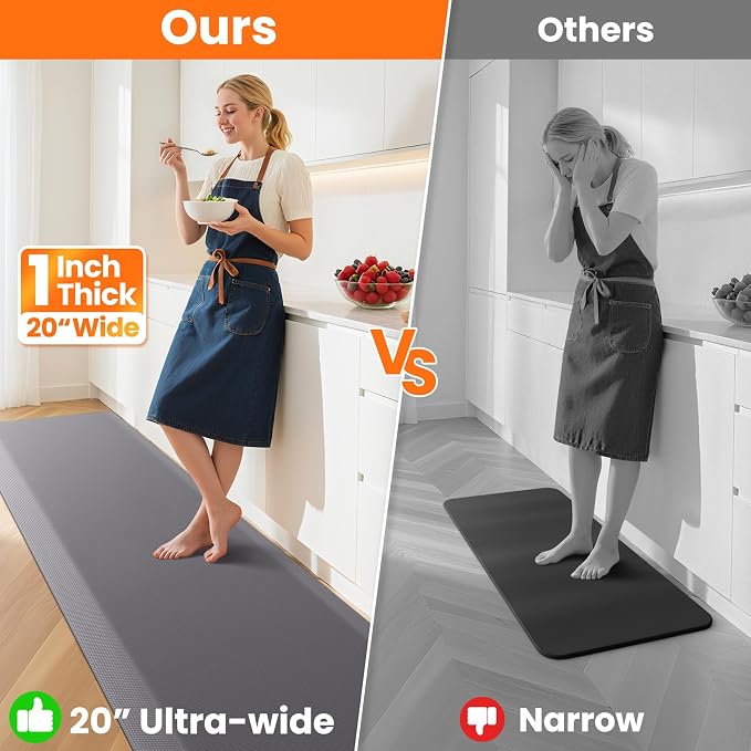 Kitchen Mats for Floor, 1 Inch Extra-Thick Kitchen Rugs, Non-Slip & Waterproof - Image 7