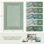 Washable 8x10 Rugs for Living Room Bedroom, Non-Slip Sage Green Indoor Carpet - Image 2