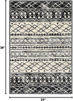 KUTA Moroccan Area Rugs 2x3, Ultra Soft Print Vintage Geometric Low-Pile Floor - Image 2