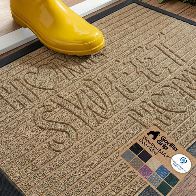 GORILLA GRIP 100% Waterproof All-Season WeatherMAX Doormat 35x23, US Designed by Unknown
