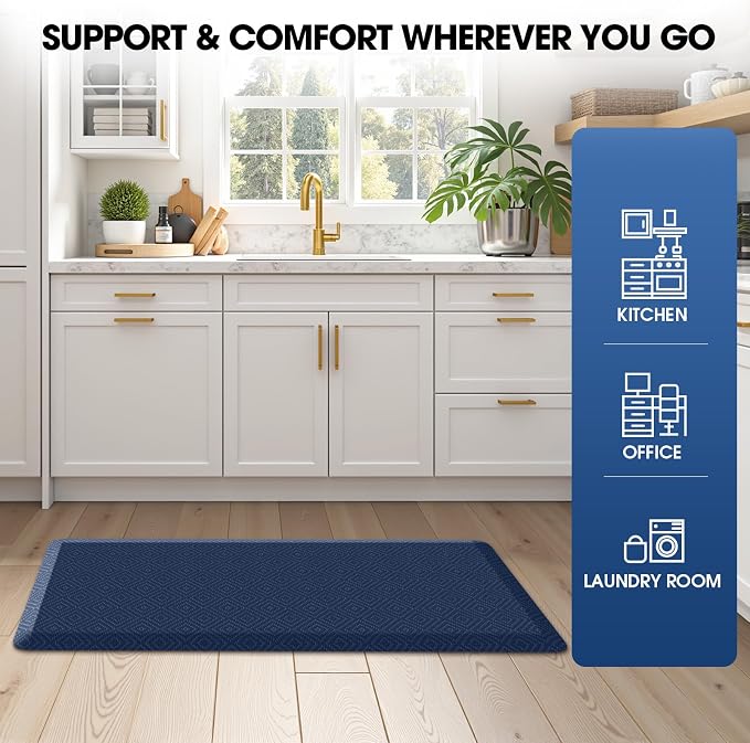 Mattitude Kitchen Mat Cushioned Anti-Fatigue Floor Mat Water Resistant Non-Slip - Image 7