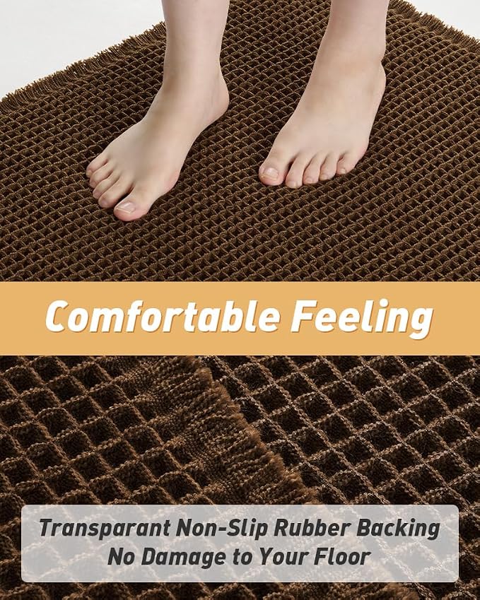 AMOAMI Upgraded Waffle Bath Mat, Super Absorbent Non Slip Bath Mats - Image 3