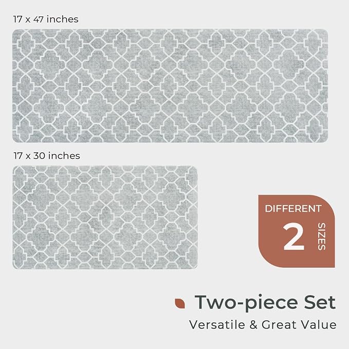 FRESHMINT Kitchen Mat Set of 2, Anti-Fatigue Cushioned Kitchen Mats - Image 6