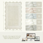 Washable 3x5 Indoor Entryway Rug, Neutral Beige Soft Non Slip Rugs Stain - Image 2