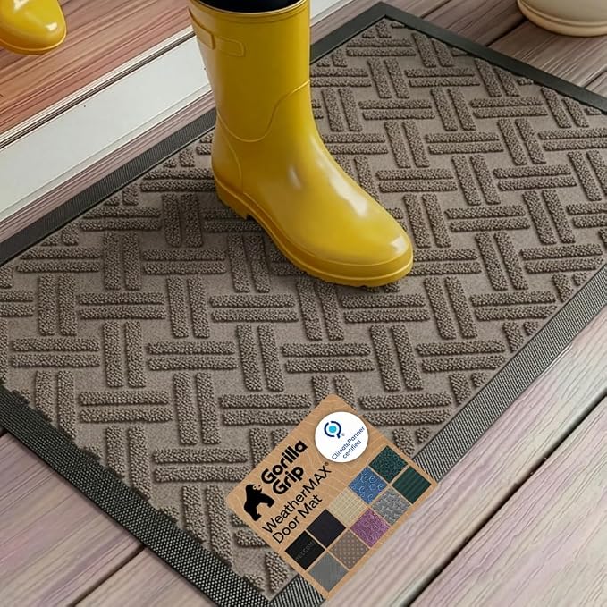 GORILLA GRIP 100% Waterproof All-Season WeatherMAX Doormat 35x23, US Designed by Unknown