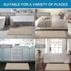 H.VERSAILTEX Bath Mats for Bathroom Non Slip Thick Chenille Striped Bath Rug - Image 6