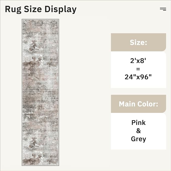 Soalmost Runner Rug 2x8 Washable Non-Slip Hallway Runner Rugs - Image 5