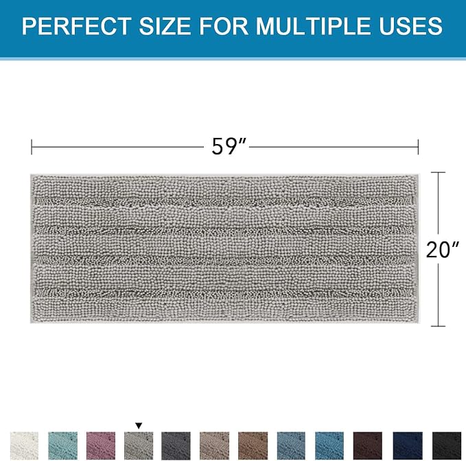 H.VERSAILTEX Bathroom Rugs Bath Mat Runner Rug Non Slip Kitchen Rug Extra Long - Image 2