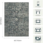 Rugxara 5x7 Area Rugs for Living Room Bedroom, Vintage Retro Boho Rug, Non Slip - Image 2