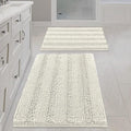 Non Slip Thick Shaggy Chenille Bathroom Rug Mat Set Extra Soft and Absorbent by HVERSAILTEX