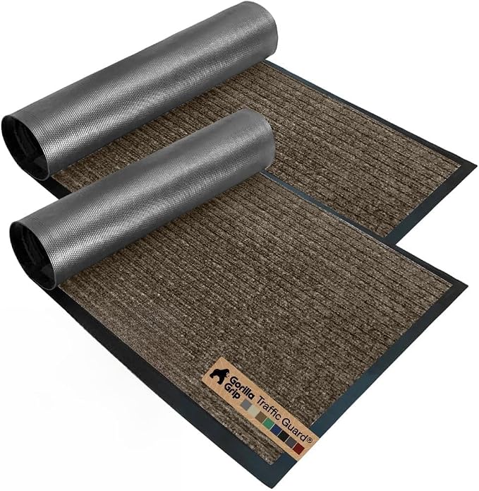 GORILLA GRIP Waterproof Traffic Guard Door Mat, 2 Pack Heavy Duty Entryway Mats by Unknown
