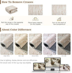 DCX Abstract Area Rug 6x9, Washable Beige Brown Modern Rug - Image 6