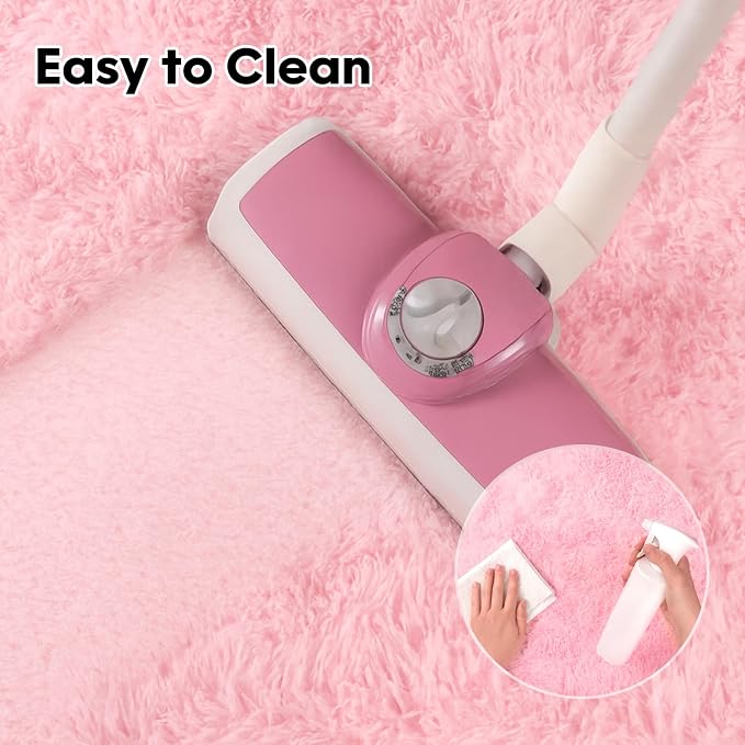 8x10 Area Rugs Living Room, Cute Pink Rug Large Plush Fluffy Bedroom Carpet - Image 7