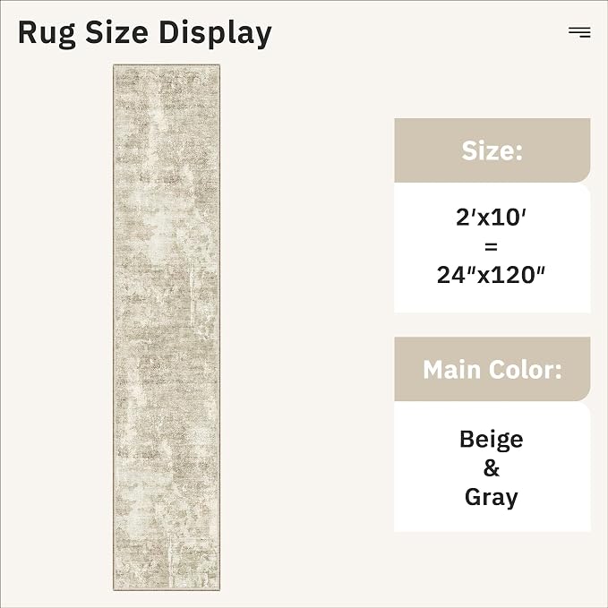 Soalmost Runner Rug 2x10 Washable Non-Slip Hallway Runner Rugs - Image 5
