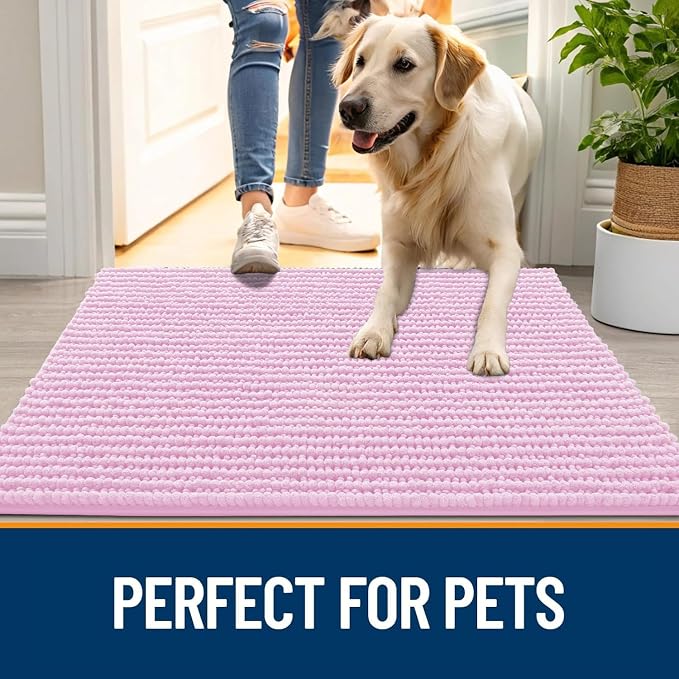 OLANLY Dog Door Mat for Muddy Paws 30x20, Ultra Absorbent Chenille Mud Doormat - Image 6