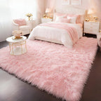 Amdrebio Pink Area Rug 6x9 for Girls Bedroom, Large Shag Fluffy Rugs for Living - Image 9
