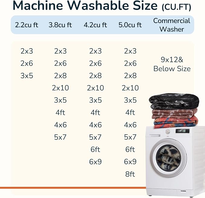 BESTSWEETIE Area Rug 9x12 Rug Machine Washable Non-Slip Low Pile Print Pattern - Image 4