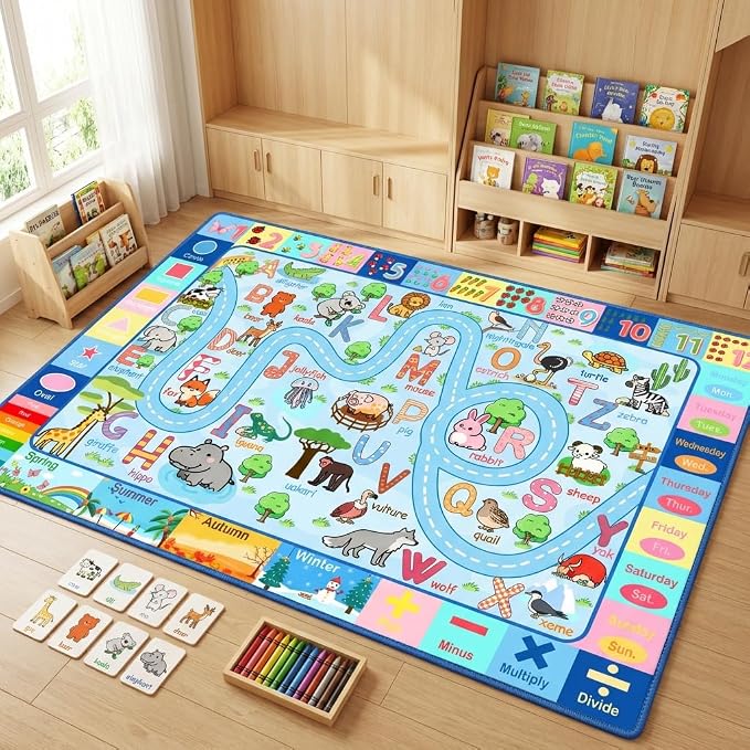Educational ABC Alphabet Rugs, Kids Rugs by HBUFBUQ