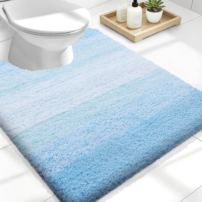 OLANLY Luxury Toilet Rugs U-Shaped 24x20, Extra Soft and Absorbent Microfiber by OLANLY