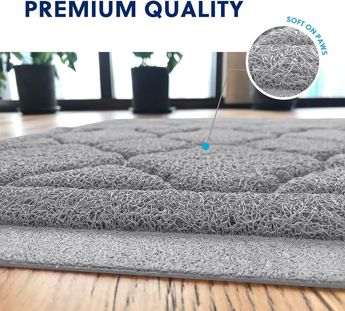 WePet Cat Litter Box Mat, Kitty Premium PVC Pad, Durable Trapping Rug, - Image 3