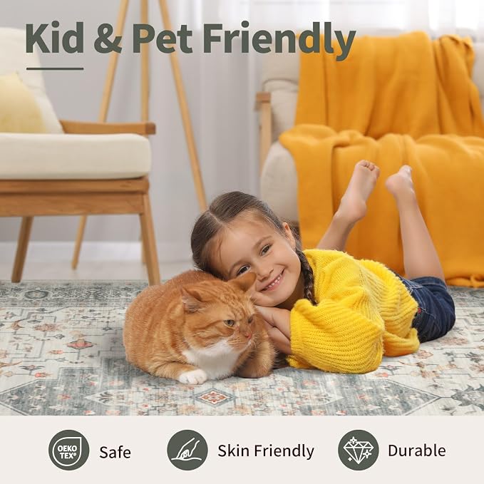 Rugxara 6x9 Tapue Washable Area Rug - Image 8