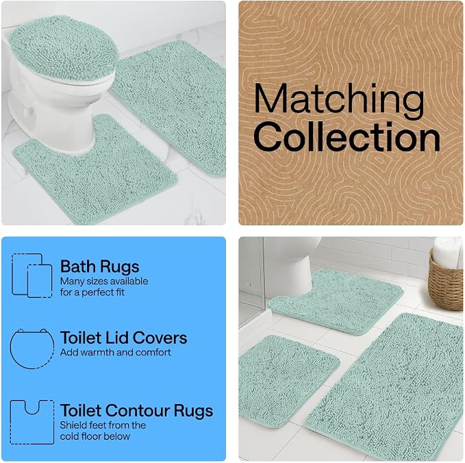 GORILLA GRIP Bath Rug Mat 30x20, Thick Soft Absorbent Chenille, Quick Dry - Image 8