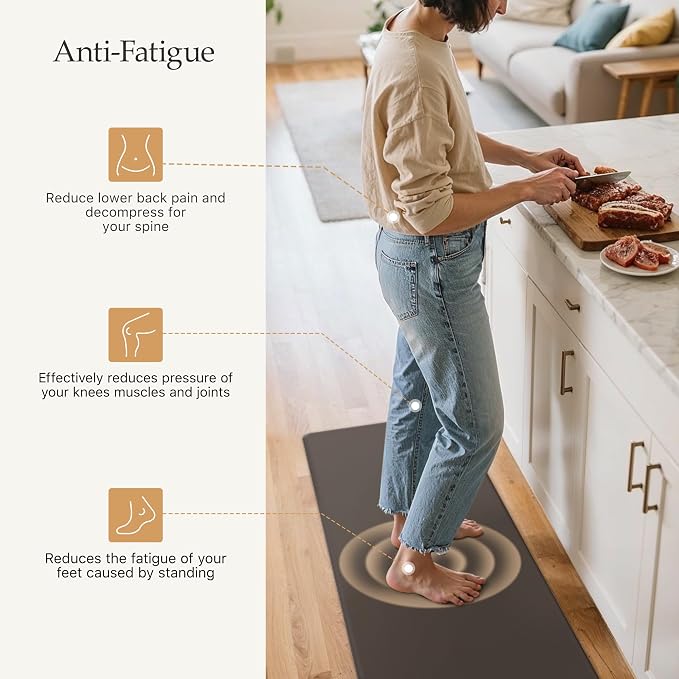 GENIMO Kitchen Mats for Floor 2PCs, Washable Anti Fatigue Mat for Cushioned - Image 3