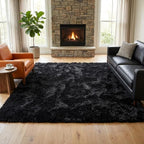 Mugorn 8x10 Area Rugs for Living Room, Large Fluffy Black Rugs for Bedroom - Image 8