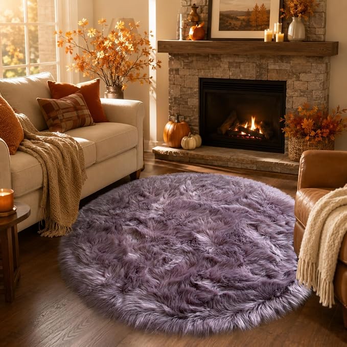 EasyJoy Faux Sheepskin Rug, Fluffy Faux Fur Rug, Ultra Soft Shag Area Rug - Image 2