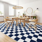 Terrug Navy and White Checkered Rug - Image 4