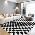 Terrug Black and White Checkered Rug - Image 2