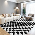 Terrug Black and White Checkered Rug - Image 8