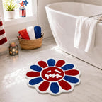 Trippy Happy Face Rug 4th of July Bathroom Rugs Patriotic Independence Day - Image 3