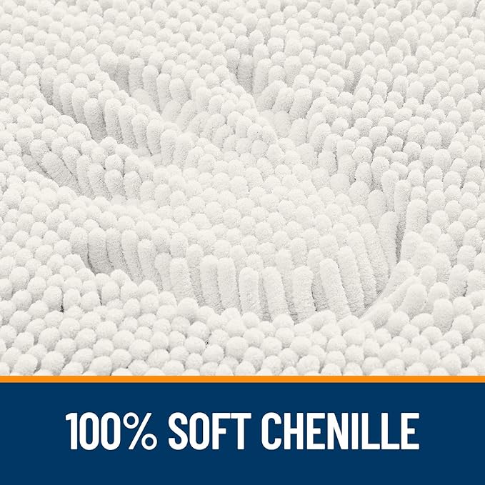 OLANLY Toilet Rugs U-Shaped 24x24, Extra Soft Absorbent Chenille Contour - Image 3